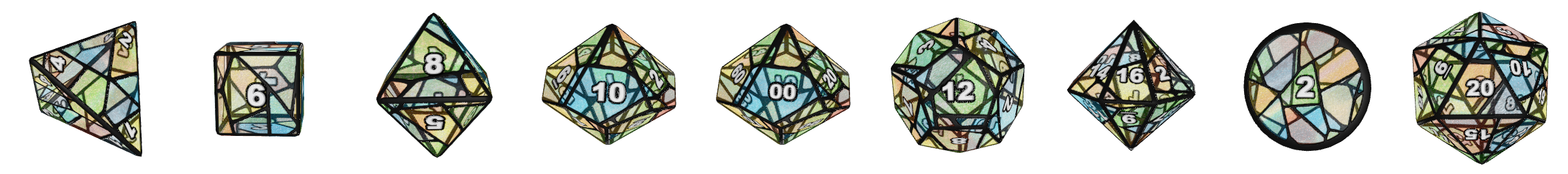 Stained Glass Dice - Multicoloured